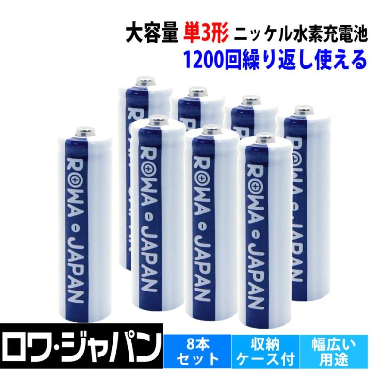 充電池 単3 単3形 ニッケル水素 充電式電池 8本セット 防災グッズ 大