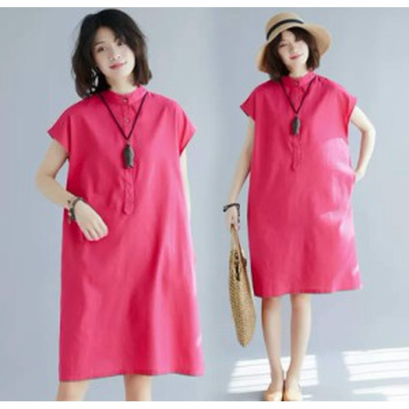 チュニック ワンピース レディース チュニックワンピース 春 夏 春夏 大きいサイズ 半袖 無地 膝丈 Aライン カジュアル オフィス 大人可 通販 Lineポイント最大1 0 Get Lineショッピング