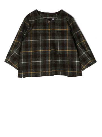 Bonpoint - long-sleeve checked shirt - kids - Cotton - 6 - Green