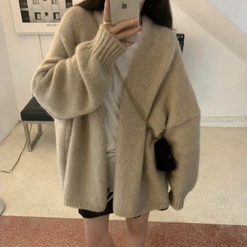 Muun Studio （現貨馬上出）24hr出貨🚚釜山街邊風格寬鬆加厚針織毛衣外套