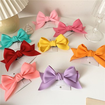 可愛甜美公主立體糖果色蝴蝶結發夾網紅頂夾少女馬尾卡子韓國發卡