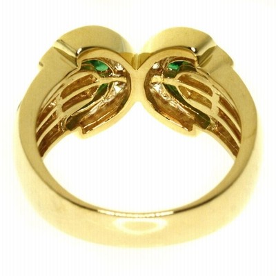14/美品 ゲインズボロー K18 エメラルド計0.52 ダイヤ リング 指輪 SELECT JEWELRY【セレクトジュエリー】 エメラルド ダイヤモンド