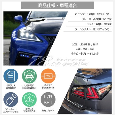 LEXUS GSE USE 20 IS / ISF 現行ルック 流れるウインカー ファイバー