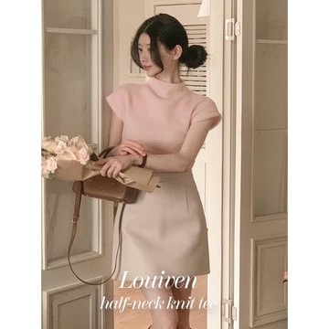 Codibook｜韓國 FROMDAYONE 半高領短袖針織T恤［預購］無袖 雪紡襯衫 女裝