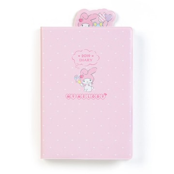 【震撼精品百貨】2019年曆~ Sanrio 美樂蒂 2019 PVC書籤書衣A6日誌本(氣球甜圈圈)#40587
