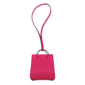 HERMES 愛馬仕 墨西哥粉 Agneau milo 羊皮 提袋造型 Sac Orange 掛飾 【二手名牌BRAND OFF】