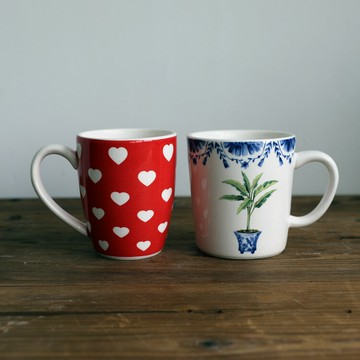 創意異域田園風情陶瓷餐具 情侶馬克杯 水杯 早餐牛奶杯