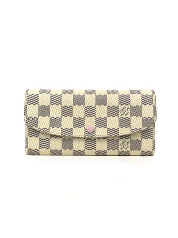 louis vuitton 白色 Sarah Wallet 白棋盤格帆布塗層長夾 錢包