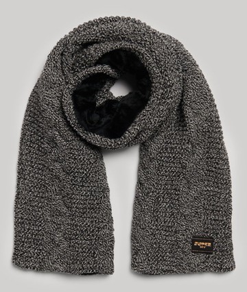 Superdry Women's Women's Cable Knit Scarf Black / Black Fleck - Size: 1SIZE