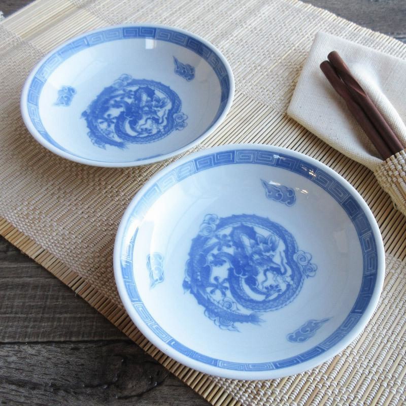 最新モデル 中国青華龍紋角皿5点送料込み1122 工芸品