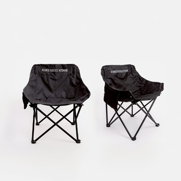 【2入組】月亮椅附收納袋低背 黑