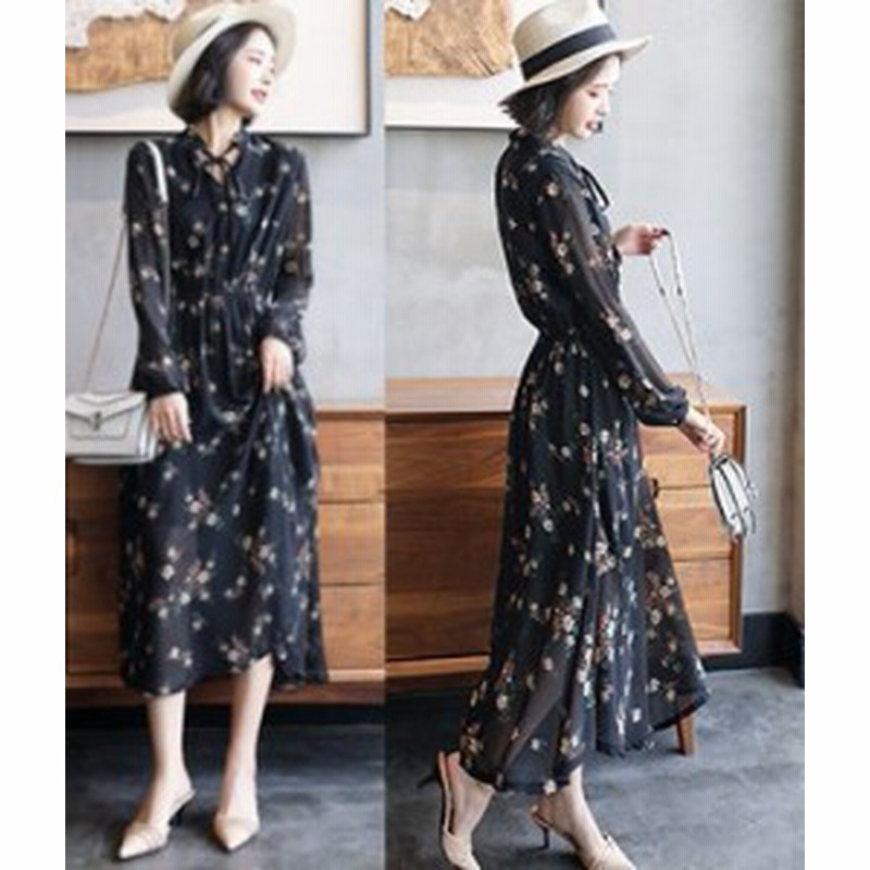 ワンピース レディース 長袖ワンピース ロングシフォンワンピース ロング 花柄 半袖 フェミニン ゆったり 通販 Lineポイント最大1 0 Get Lineショッピング
