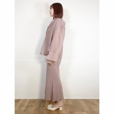 夏ファイナルセール40%OFF COCODEAL  ココディール スリットオーガンジーシャツ×リブニットワンピース  23春夏 73135548 夏ファイナルセール40%OFF COCODEAL ココディール スリット