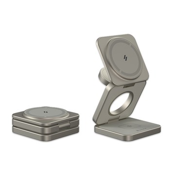 【亞果元素】Mag 3 Pro Qi2 15W 折疊式三合一旅行磁吸無線充電座