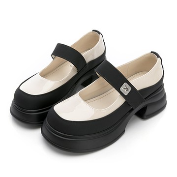 ✨雙11超狂盛宴 滿額贈焦糖熊手提袋│PLAYBOY 法式復古 小美好瑪莉珍鞋-杏黑(PY1068)