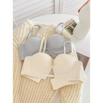 圓圓小酥胸~聚攏內衣女小胸顯大防下垂無痕抹胸學生少女半杯文胸