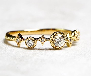 18K 宇宙行星鑽戒