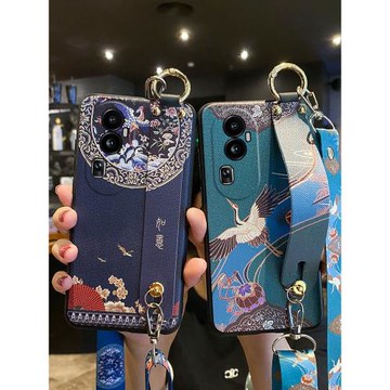 適用opporeno10手機殼如意腕帶reno10pro十保護硅膠套oppo斜挎掛繩PHW110全包5G防摔PHU磨砂加por軟reon女PHV