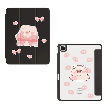 【插畫家聯名】胖才可愛蝴蝶結肉呆強悍磁吸iPad三折保護殼