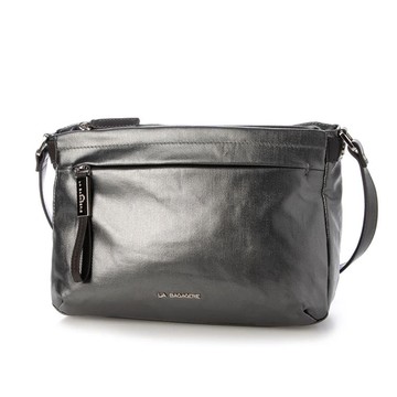 LA BAGAGERIE 亮面帆布斜背包（小/金屬）_廠商直送