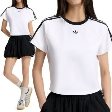 Adidas Baby Tee W 女款 白色 三葉草 短版 T恤 運動 休閒 短袖 KT7793