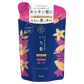 Kracie Ichikami 損傷修護潤髮乳補充包 修護染燙受損 植物萃取 髮絲柔順易梳理  330g  1入