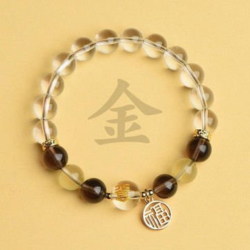 金木水火土 手錬 五行手串 男女款 天然水晶 手串 黑曜石手錬 開運手錬 好運轉運 招財