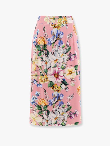 Stertch silk skirt with multicolor floral print - DOLCE & GABBANA - gender_Woman