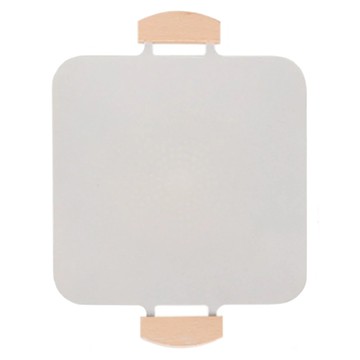 HONDONI 新款韓式麥飯石烤盤/不沾烤肉盤/燒烤盤/煎烤盤/卡式爐電磁爐烤盤 附BBQ全配 方形白色  31cm  1個