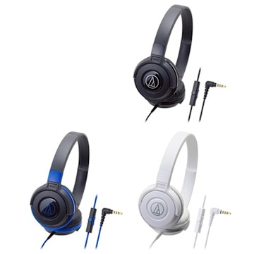 日本鐵三角Audio-Technica耳罩式耳機麥克風ATH-S100is(φ36mm驅動單元,耳機可成平面;全指向性電容式麥克風)耳麥 適Android安卓手機和Apple蘋果iPhone手機