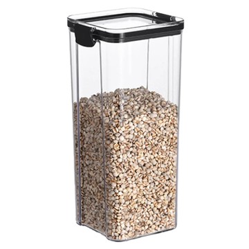 E.dot 防潮儲物保鮮密封收納罐 黑色 10.4x10.4x18cm  1個  1.8L