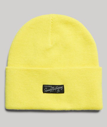 Superdry Women's Women's Essential Logo Beanie Yellow / Highlight - Size: 1SIZE
