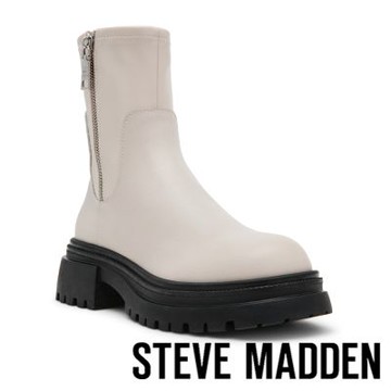 STEVE MADDEN-率性素面厚底中筒靴 ROADMAP-米色