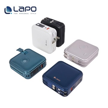 隔日到貨🚚【LaPO】日本松下電芯10050mAh全功能無線充電行動電源 自帶線 適用蘋果手錶 附轉接頭 WT-08S