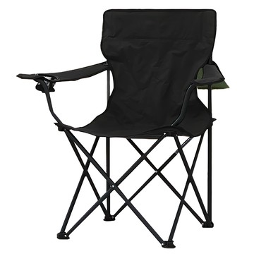 加大素面戶外折疊椅 黑色  輕便折疊露營椅  戶外休閒椅  1個