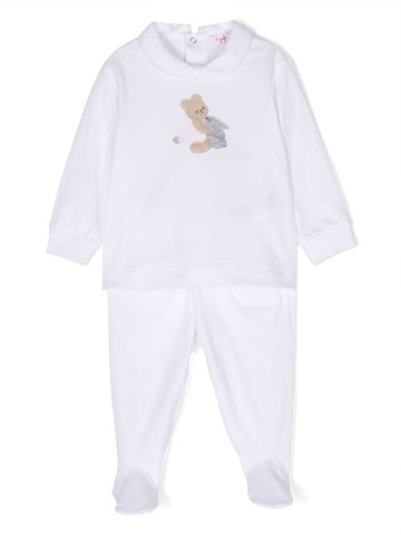 Il Gufo - Teddy-bear two-piece set - kids - Cotton/Elastane - 1 - White