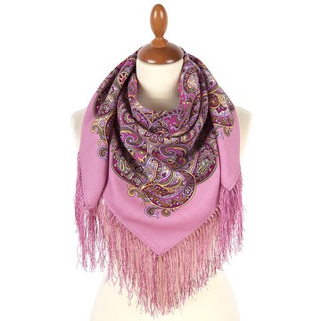 正宗帕夫洛沃帕薩德俄羅斯披肩圍巾 柔軟 100% 羊毛 89x89 公分 2043-3