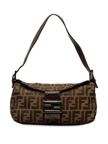 Fendi Pre-Owned - 2000-2010 Zucca Double Flap shoulder bag - women - Canvas - One Size - Brown