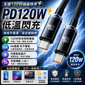 120W快充線 Type-C PD快充線 超級快充數據線 充電線 傳輸線 快充線Type-C充電線 i17充電線