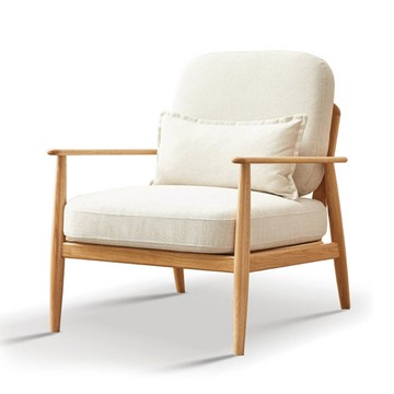 hoi!源氏木語柏林橡木原木色單人沙發椅 Y83H04 米白色
