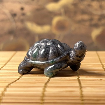 【吉祥‧長壽】烏雞翡翠烏龜 | 天然緬甸A貨翡翠 |  送禮