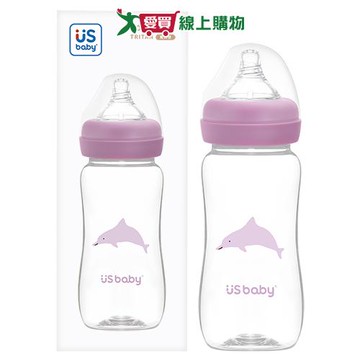 優生 真母感TRITAN奶瓶300ml-白海豚 無雙酚A 可反覆高溫消毒 耐衝性與耐熱性 人體工學造型 奶瓶【愛買】