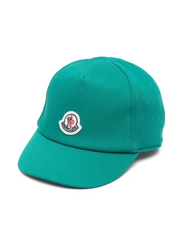 Moncler Enfant - logo-patch cotton cap - kids - Cotton/Cotton - XXS - Green