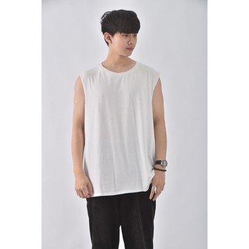 (XL) 【范姜彥豐私服】decathlon男裝運動棉質無袖背心白色上衣二手衣