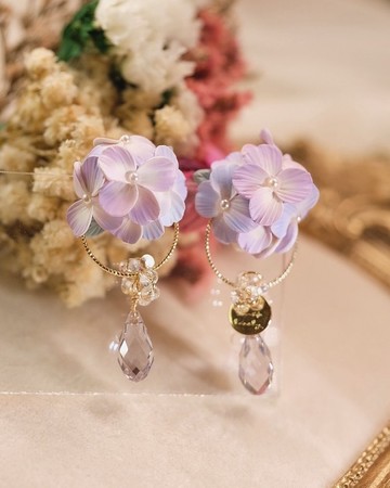 如夢似幻 漸層繡球水晶墜款