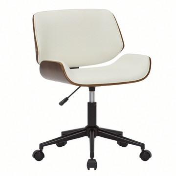 Knox諾克斯PU面曲木框升降黑腳電腦椅-三色可選白色