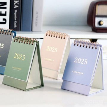 💥台灣熱賣💥 台曆 日曆 自律 打卡 簡約2024年到2025年簡約桌麵臺厤計劃日厤自律打卡小臺厤大格子記事本