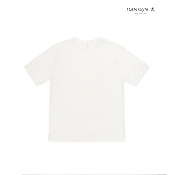 【Danskin】白色Unisex寬鬆側邊開岔短袖T恤 X5VTS201