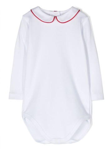 Mariella Ferrari - contrasting-trim cotton bodysuit - kids - Cotton - 6 mth - White