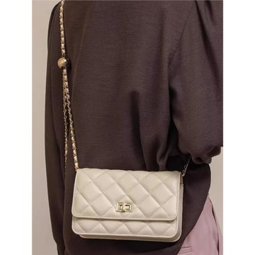 MK DA女包2025新款小香風真皮菱格小方包簡約時尚鏈條單肩斜挎包